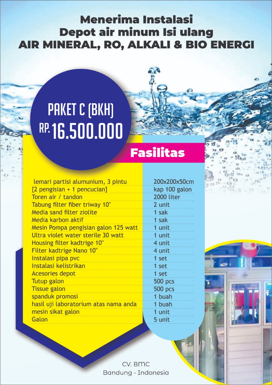 Paket C Depot Air Minum CV BMC Hydropure Jasa Landingpage