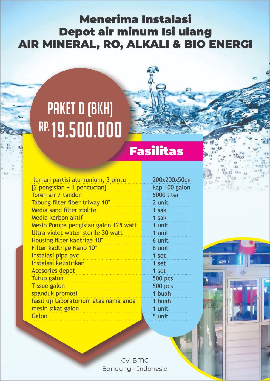 Paket D Depot Air Minum CV BMC Hydropure Jasa Landingpage