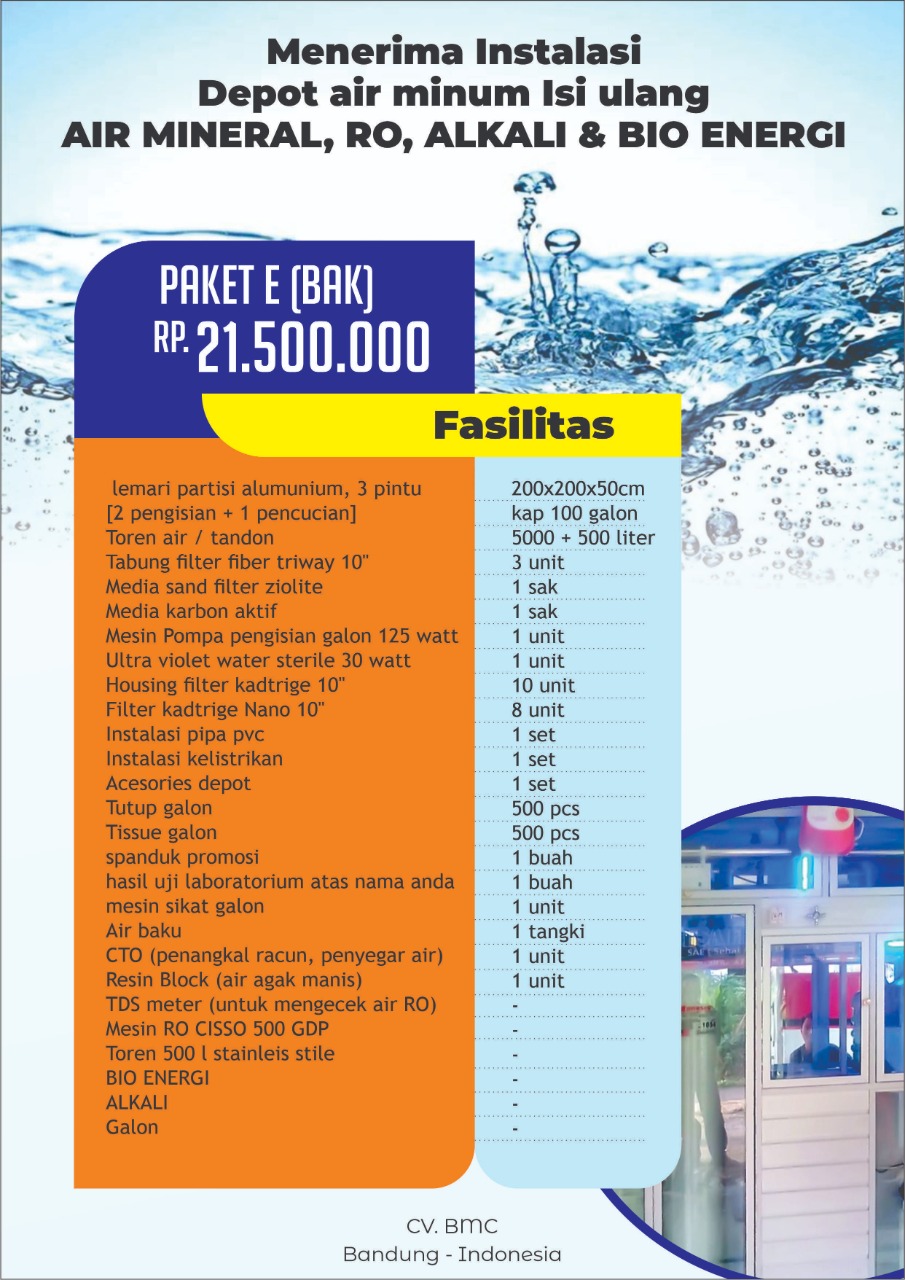 Paket E Depot Air Minum CV BMC Hydropure Jasa Landingpage
