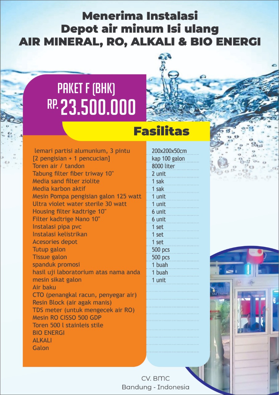 Paket F BHK Depot Air Minum CV BMC Hydropure Jasa Landingpage