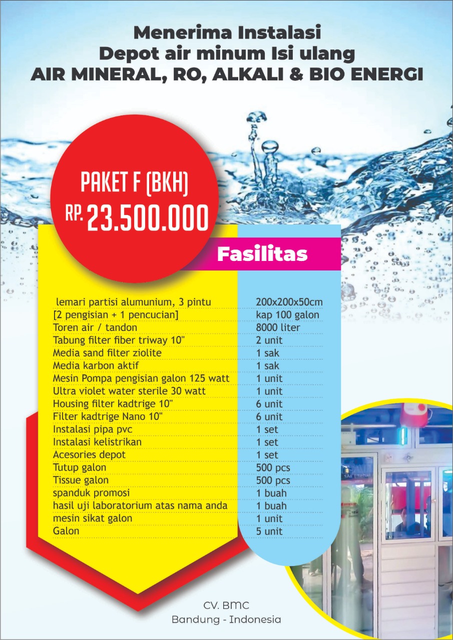 Paket F Depot Air Minum CV BMC Hydropure Jasa Landingpage